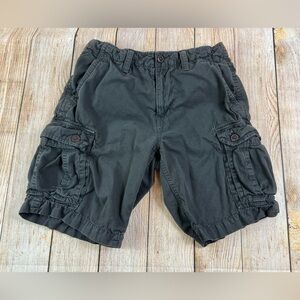 Mens American Eagle Outfitters Dark Gray Classic Cargo Shorts 100% Cotton Sz 32